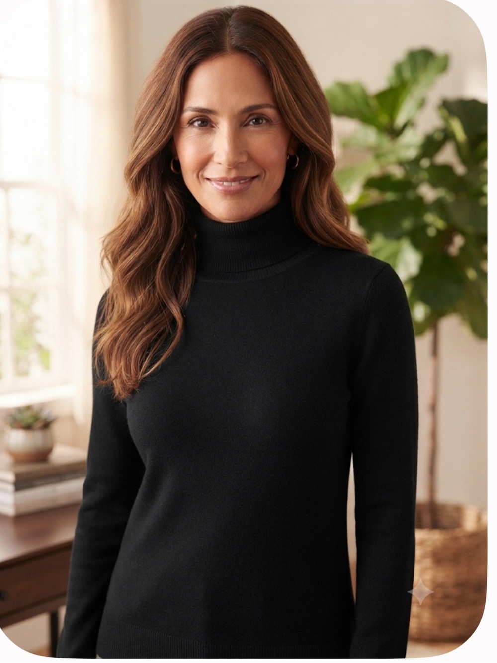 Ann Taylor Black Ribbed Turtleneck Sweater size Small
